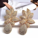 Womens Large Gold Crystal Diamond Wedding Event Chandelier Plant Flower Earrings. Fixed Price $22.50.