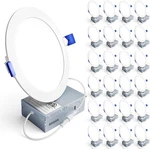 Ensenior 6" Led Recessed Light 6000K Clear White 24 Pack 12W. Fixed Price $143.55.