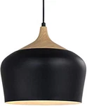 Karmiqi Modern Pendant Light P211 With Led Bulb, Wood Pattern Metal Shade. Fixed Price $22.95.