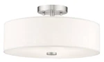 Livex Lighting Meridian 3-LIGHT Flush Mount Ceiling Fixture 15" Brushed Nickel. Fixed Price $79.99.