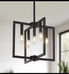 Bosomfr 5-LIGHT Black Modern Farmhouse Chandelier (missing Directions). Fixed Price $40.00.