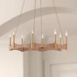 $1995 New Currey & Company Chandelier Mallorca Natural Abaca Woven Gold Leaf. Fixed Price $595.00.