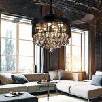 42" Black Diamond Crystal Chandelier 3-COLOR Led 3-SPEED Ceiling Fan Light. Fixed Price $201.49.