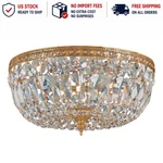 Crystorama 3-LIGHT Swarovski Spectra Crystal Flush Mount, Brass No Import Fees. Fixed Price $279.99.