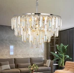 Chrome Crystal Chandelier Light Fixture Round Top K9 Hanging 17.7 Width. Fixed Price $139.95.