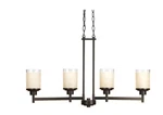 Progress Alexa 4-LIGHT Chandelier, Antique Bronze, Etched Umber Linen Glass. Fixed Price $129.99.