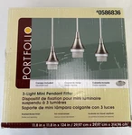 Portfolio 3-LIGHT Mini Pendant Fitter Brushed Nickel Ceiling Fixture Adjustable. Fixed Price $25.16.