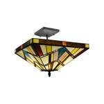 Stained Glass Ceiling Light Fixture Tiffany Style Mission Design Semi-flush. Fixed Price $137.70.