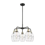 Innovations Vaz 5LT 24" Stem Chandelier, Bk Bs/cl 516-5CR-BAB-G557-6CL. Fixed Price $1124.20.