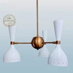 Brass Sputnik Light 3 Premium Diabolo Shades Elegant Pendent Chandelier. Fixed Price $131.75.