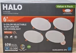 Halo In. Can Less Integrated Led White 4-PACK HLBSL609FS5-4PK 900 Lumens. Fixed Price $37.88.