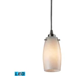 Westmore Petani Favelita Mini-pendant Light Satin Nickel W/coconut Glass New. Fixed Price $84.99.