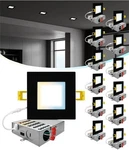Nuwatt 12 Pack 4 Square Ultra-thin Led Recessed Lighting, Inch, Black. Fixed Price $268.88.
