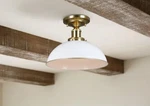 Allen Roth Leigh Semi Flush Mount Light Fixture Dome Gloss Gold. Fixed Price $37.63.