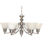 Nuvo 60-356 Empire Light Alabaster Glass Chandelier Brushed Nickel Finish. Fixed Price $249.91.