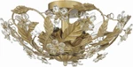 Elegant Gold Leaf Semi Flush Mount Light Fixture - Paris Market Design. Fixed Price $663.99.