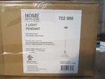 1-LIGHT Satin Nickel Contemporary Mini Pendant With Patterned Clear Glass Shade. Fixed Price $44.61.