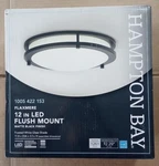 Hampton Bay 12 Led Flush Mount Ceiling Light Matte Black Round HB1023C-43. Fixed Price $14.50.