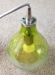 Jamie Young Company Hanging Fixture Amber Cut Glass Curved Pendant Light 9" Tall. Fixed Price $88.00.