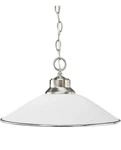 Progress Lighting P5013 Nickel Glass Pendants Single 17"W. Fixed Price $30.00.