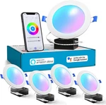 Sunco 4 Pack 6" Dimmable Ultra Thin Led Recessed Lights, RGB+5000K, Etl. Fixed Price $113.99.
