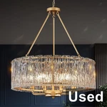 Gold Drum 24.4" Modern Crystal Glass Chandeliers Luxury 8-LIGHT. Fixed Price $135.26.