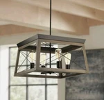 Progress Lighting Briarwood 4-LIGHT Antique Bronze Farmhouse Square Chandelier. Fixed Price $55.00.