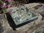 Vintage Fredrick Ramond Mid-century Modern Chrome Flush Ceiling Light Fixture. Fixed Price $45.00.