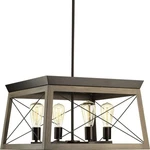 Progress Lighting 4-LIGHT Chandelier, Rustic Farmhouse Style Modern Hanging. Fixed Price $75.00.