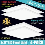 4 Pack 2X2 Ft Troffer Panel Light, 5000K White, Dimmable Drop Ceiling Lights. Fixed Price $113.00.