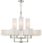 Brushed Nickel Rubix 12-LIGHT Foyer Chandelier Elegant Modern Design. Fixed Price $1664.99.