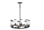 Hampton Bay Loveland 8-LIGHT Black Wagon Wheel Chandelier Fixture New. Fixed Price $117.59.
