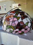 Vintage New Dale Tiffany Morning Meadow Large Swag Light Fixture W/ Butterflies. Fixed Price $250.00.