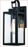 One Light Outdoor Black Wall Sconce With Exposed Bulb -gruenlich Hanging Lantern. Fixed Price $49.00.