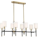 Contemporary Traditional Eight Light Chandelier Matte Black Warm Brass Finish. Fixed Price $428.95.
