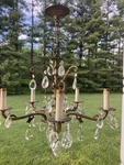 Vintage 5-ARM Brass Chandelier Antique Candle Style Fixture/french Country. Fixed Price $352.50.