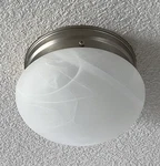 Kichler Ceiling Light Flush Mount Alabaster Glass 8206NI Brushed Nickel 6.5". Fixed Price $17.99.