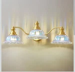 Vintage Bathroom Vanity Fixtures 3-LIGHT Iridescent Glass Art Deco Ba.... Fixed Price $84.99.