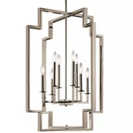 Kichler 43966 Nickel Downtown Deco 8-LIGHT 24"W 1 Tier Candle Style Chandelier. Fixed Price $859.99.