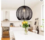 Rattan Pendant Arturesthome Boho Wicker Chandelier Lighting, Black - New. Fixed Price $95.74.