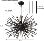 Ziralio Black Sputnik Chandelier 9-LIGHT Starburst. Fixed Price $71.99.