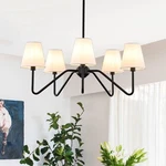 9MMML 30.5" Arms Black Chandelier, Lights Kitchen Island Lighting With Wh.... Fixed Price $145.68.