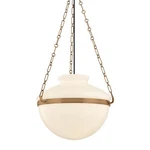 Troy Lighting Paradigm 1LT 19" Pendant, Patina Brass/opal Glossy F5119-PBR. Fixed Price $883.20.