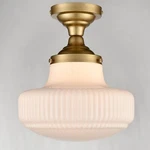 Modern Gold Schoolhouse Ceiling Light Semi-flush Mount Fixture. Fixed Price $99.00.