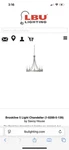 1-0200-5-139 Savoy House Brookline Chandelier 5-LIGHT Pewter/greywood. Fixed Price $250.00.