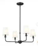 Kichler Pallas 52520BK 4-LIGHT Traditional Chandelier Indoor Lighting. Fixed Price $110.00.