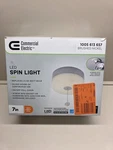 Commercial Electric 7" Led Spin Light, Brushed Nickel Finish, 3000K, 810 Lumens. Fixed Price $24.99.