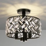Frideko Home Crystal Ceiling 2-BLACK-3 LIGHT-1PCS-11.8 Inch. Fixed Price $77.99.