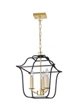 Satin Gold & Black Three Light Pendant From The Tudor Collection. Fixed Price $240.00.