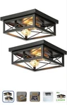 Kondras 2-LIGHT Industrial Square Flush Mount Farmhouse Ceiling.... Fixed Price $35.00.